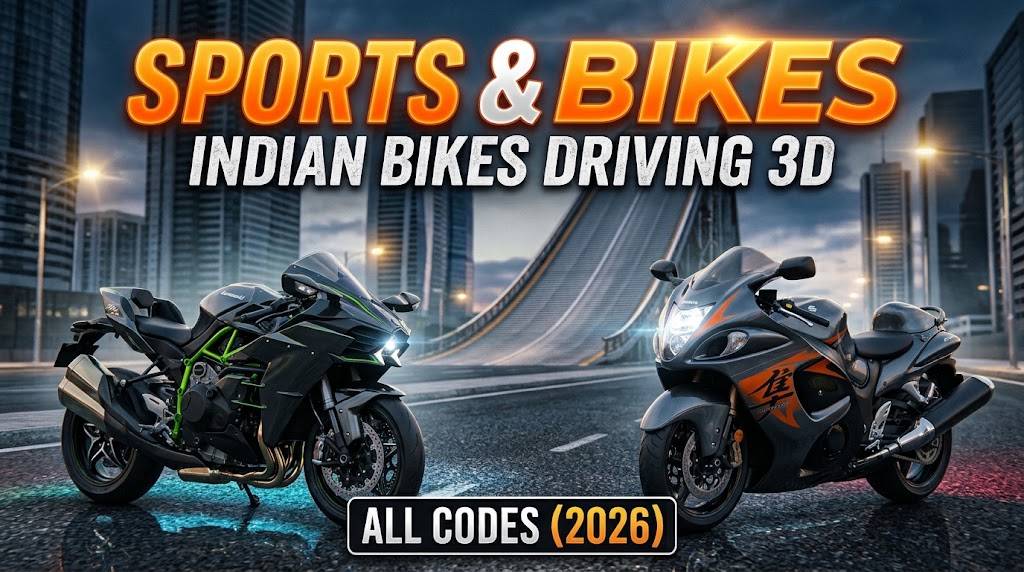 All Sports Bikes & Heavy Bikes Cheat Codes in Indian Bikes Driving 3D