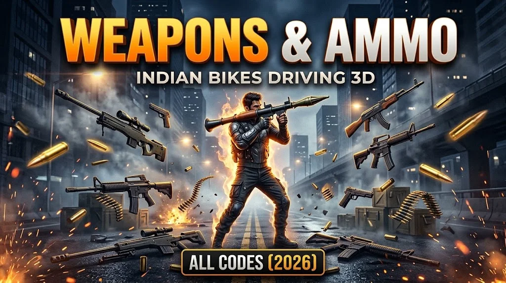 All Weapons & Infinite Ammo Cheat Codes in Indian Bikes Driving 3D (2026)